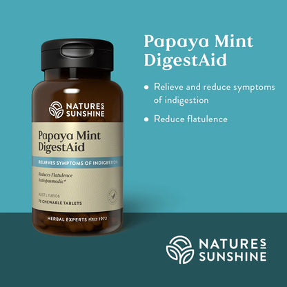 Nature's Sunshine Papaya Mint Chewable 480mg 70t